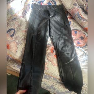 black leather pants